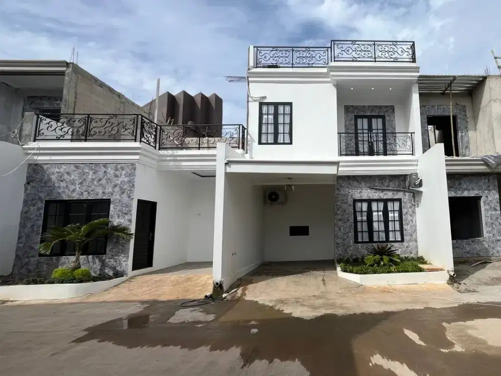 Dijual Rumah Cibubur 3 Lantai Rooftop Harjamukti Brand New House  Nempel MRT Cibubu