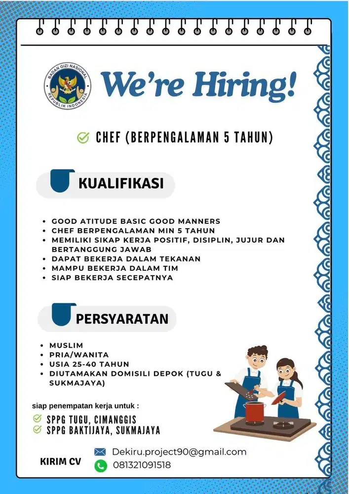 CHEF Pengalaman min 5 Tahun