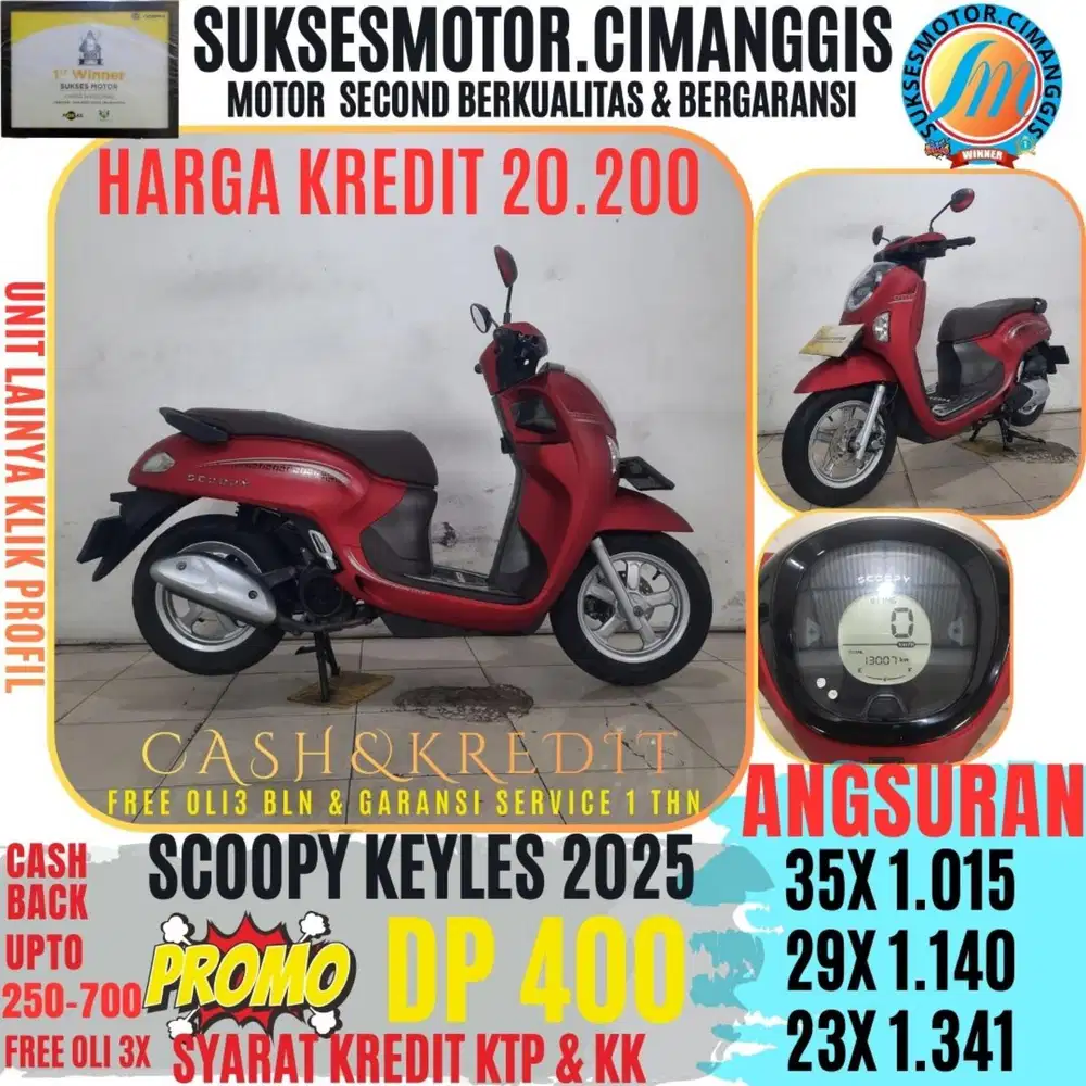 NEW SCOOPY KEYLES PROMOTERMURAH CASHBACK UPTO700RBU FREEOLI3X DP400
