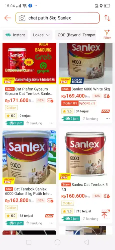 Jual rugi Sanlex warna putih 5 kg