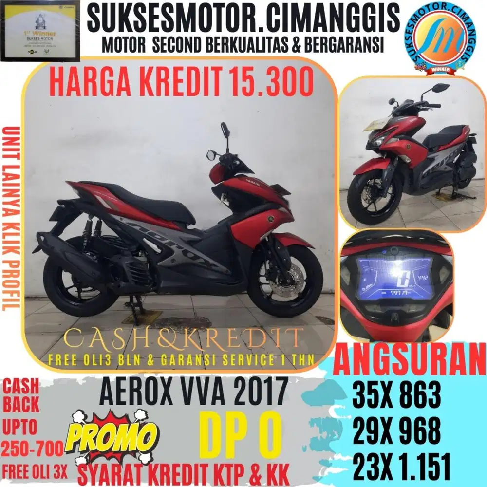 AEROX 155 VVA PROMOTERMURAH CASHBACK UPTO700RBU FREEOLI3X DP 0