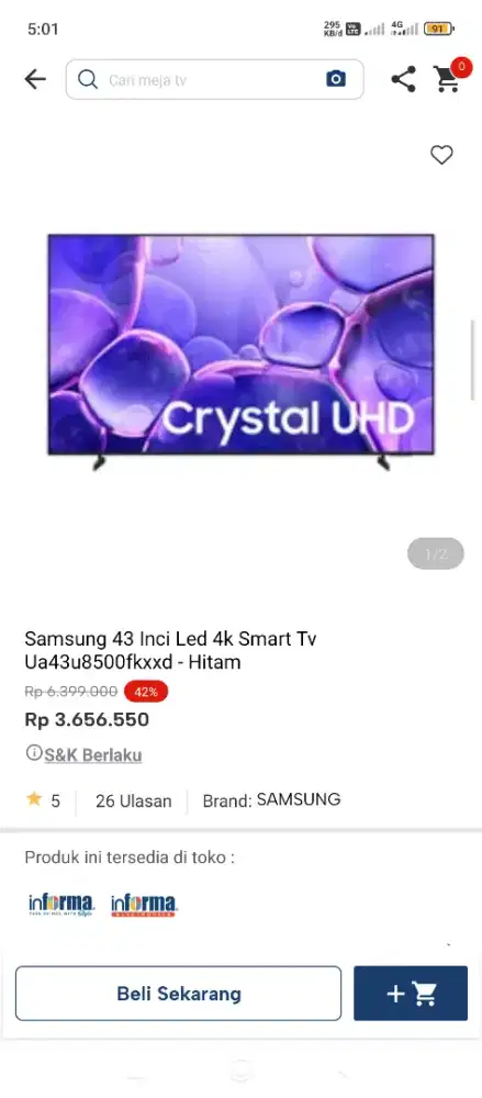 Samsung Tv 43 inc promo special bisa cicilan tanpa dp pakai Indodana