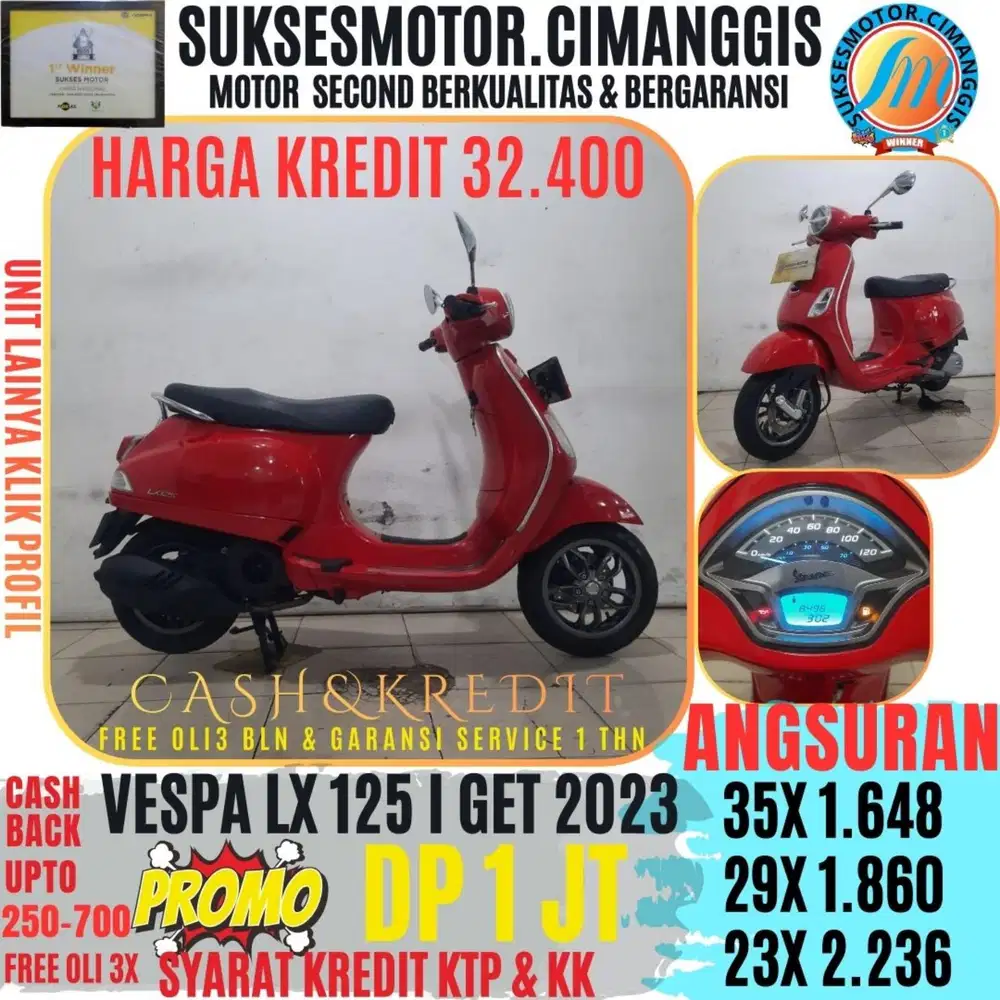 VESPA LX 125 I GET TERMURAH CASHBACK UPTO700RBU FREEOLI3X DP 1 JUTA