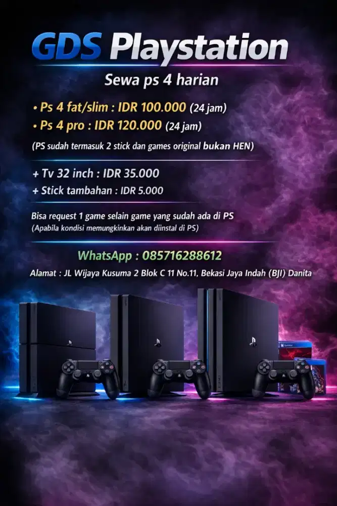 Sewa playstation 4 Original