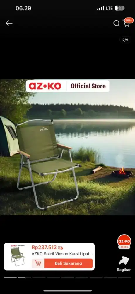 Jual bangku taman lipat produk Azko kokoh ada 2 unit