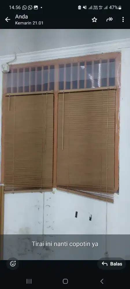 Jual tirai plastik PVC / Blind roller size 60 x 180cm