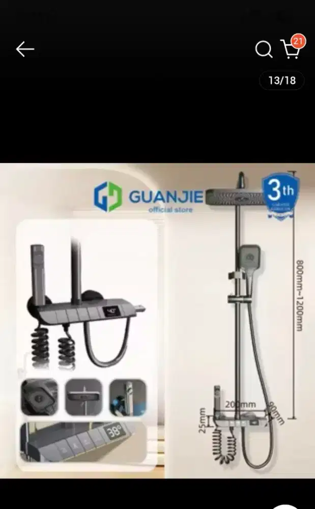 Shower set model piano