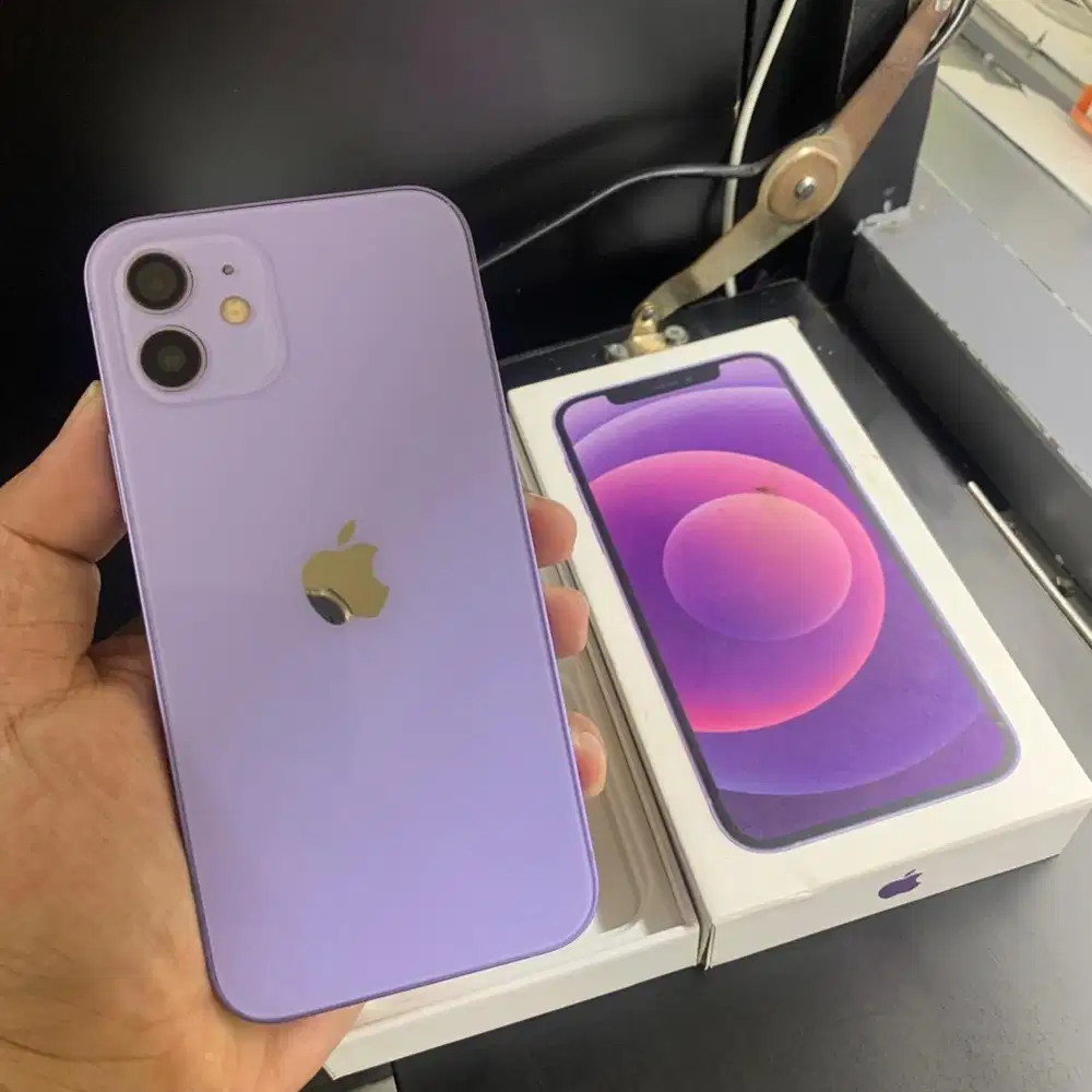 Jual Iphone 12 128 GB Purple Fullset semua