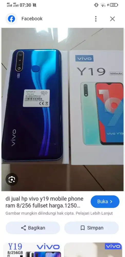 VIVO Y19 ram 8 seken