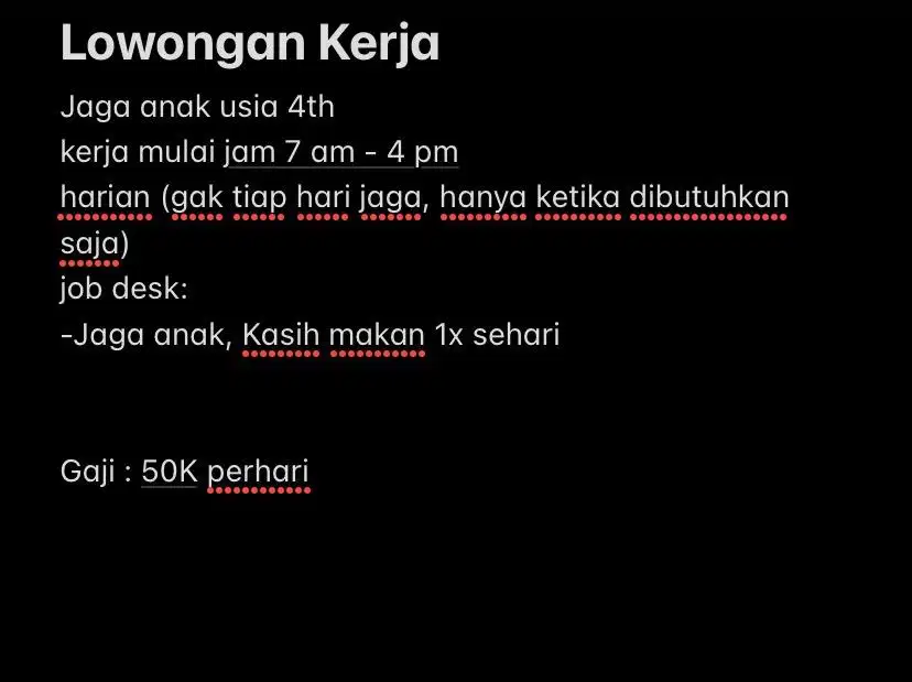 Lowongan Kerja Jaga Anak
