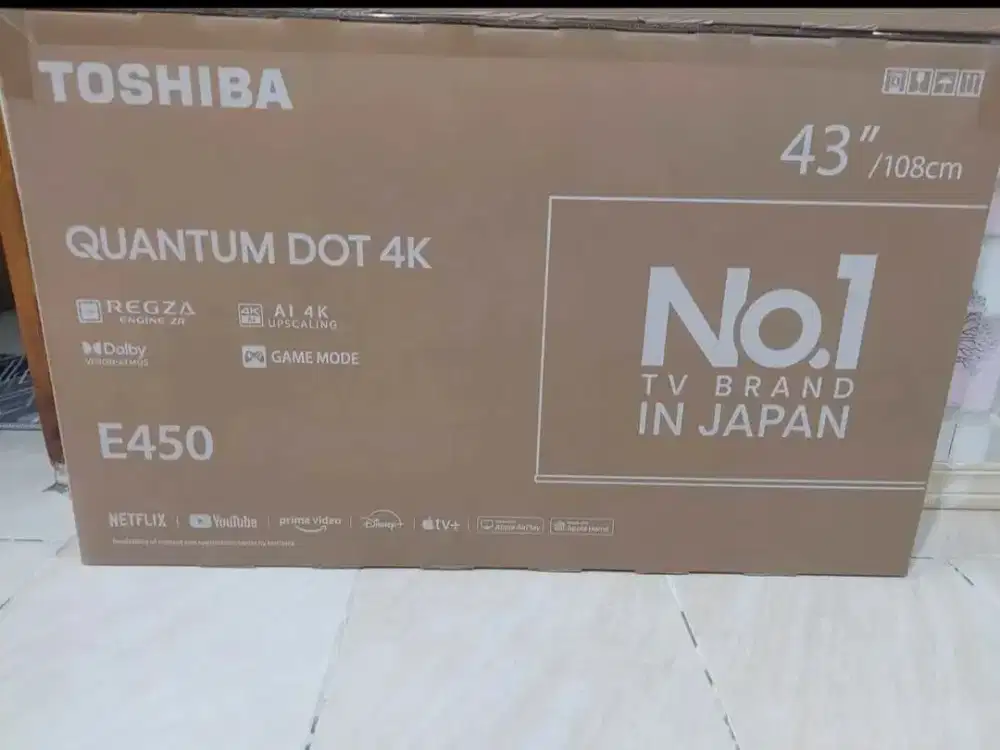 Toshiba QLED smart tv 43 inch 43E45 layar 4K UHD