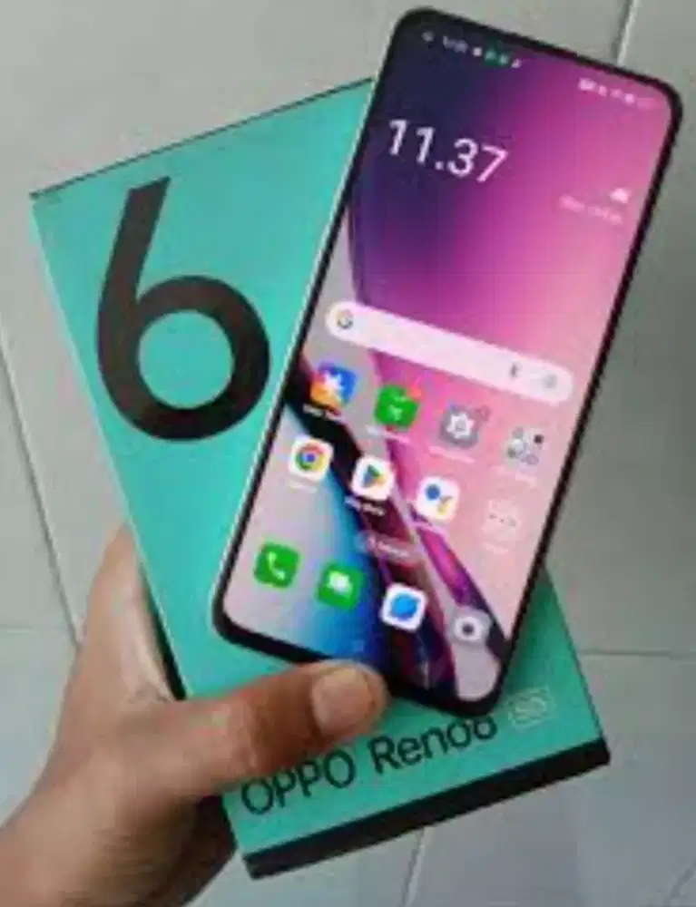 Hp second rasa baru OPPO RENO 6 5G RAM 8+4/128GB wrna blue sky