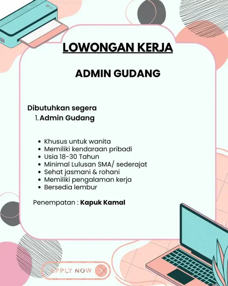 Lowongan Admin Gudang olshop