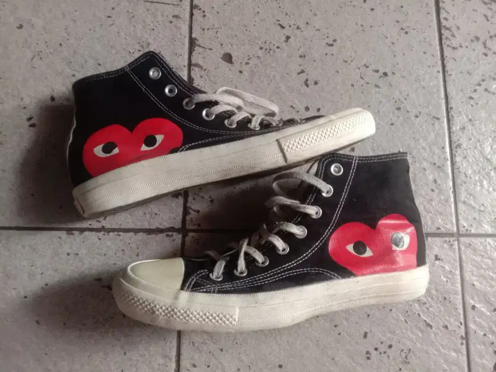 Converse x cdg high black