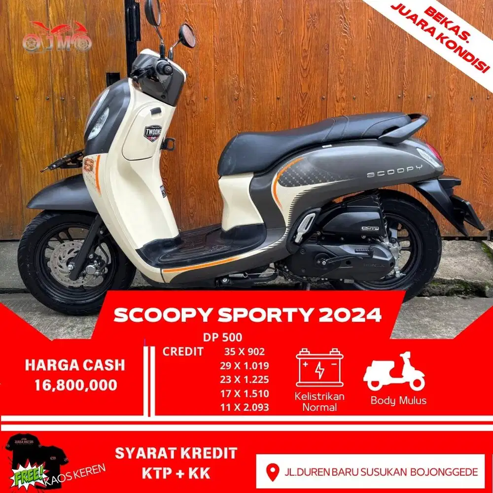 SCOOPY SPORTY 2024 MULUSS SURAT LENGKAP SIAP PAKAI FULL ORI