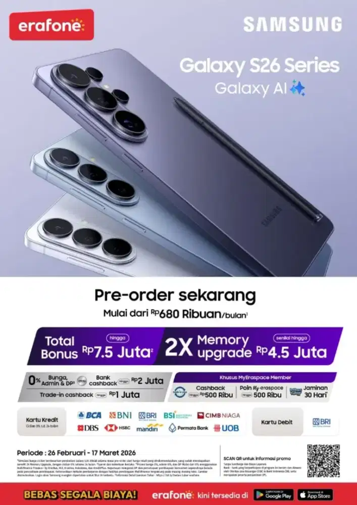 PREE ORDER THE NEXY GALAXY S26 SERIES DAPATKAN CICILAN MULAI 600RBAN