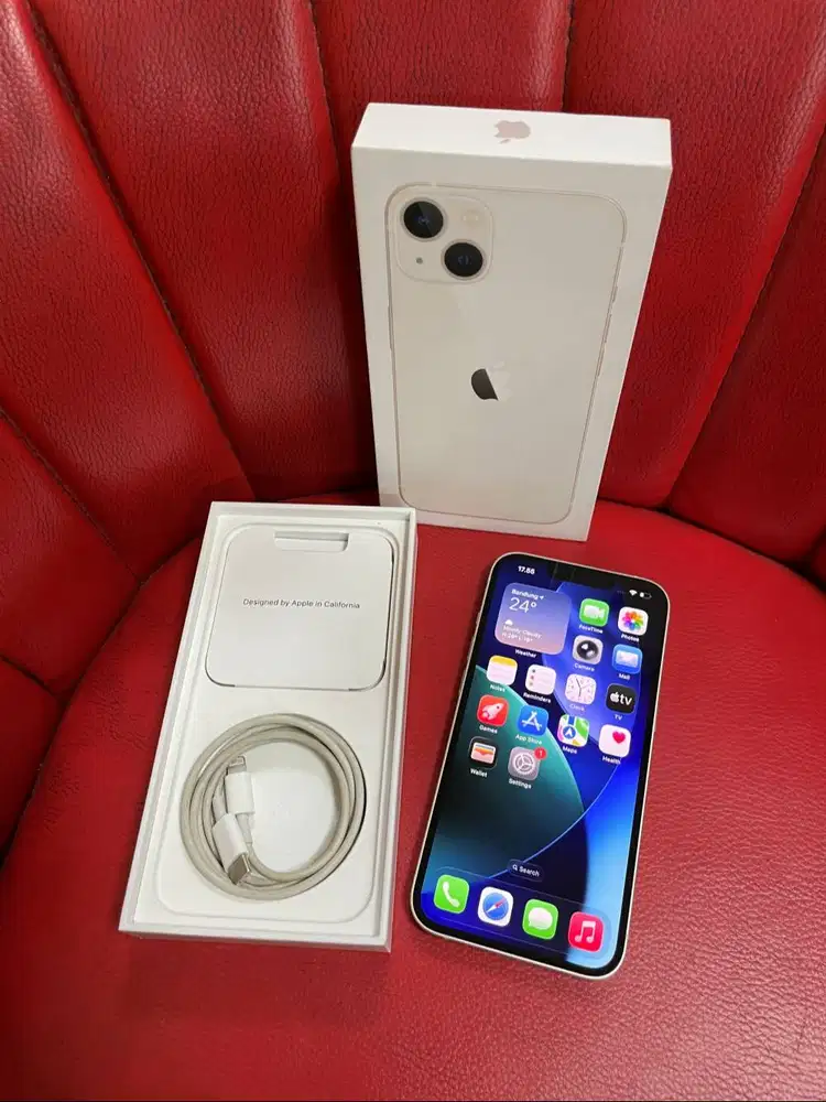 iPhone 13 128gb Starlight Garansi iBox Aktif Mulus Like New Full ORI