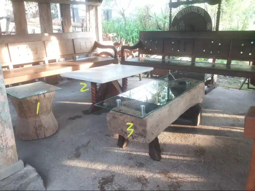 meja teras Kayu jati lawas