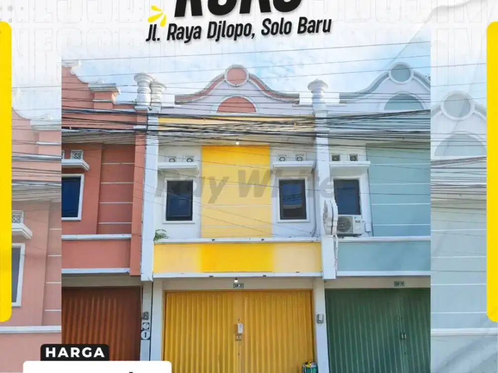Disewakan Ruko Strategis Parkir Luas di Kawasan Bisnis Solo Baru