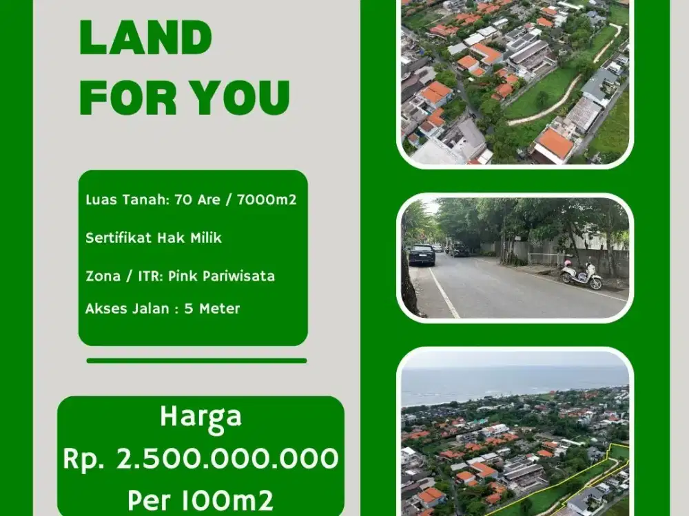 FOR SALE LAND PINK PARIWISATA ZONE AT CANGGU