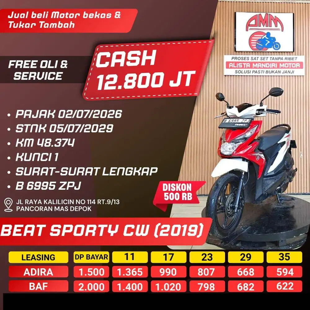 BEAT SPORTY CBS TH 2019 BISA CASH/KREDIT/TRADE IN/PAKAI CC/PAYLATER