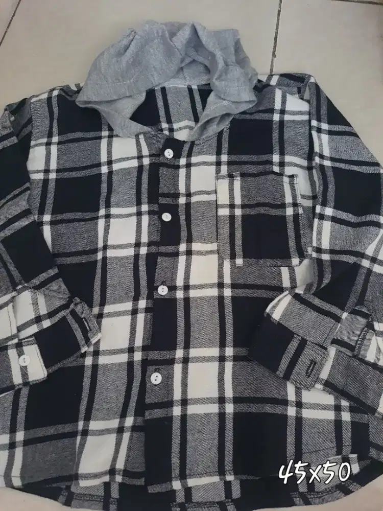 Preloved flannel hoodie anak