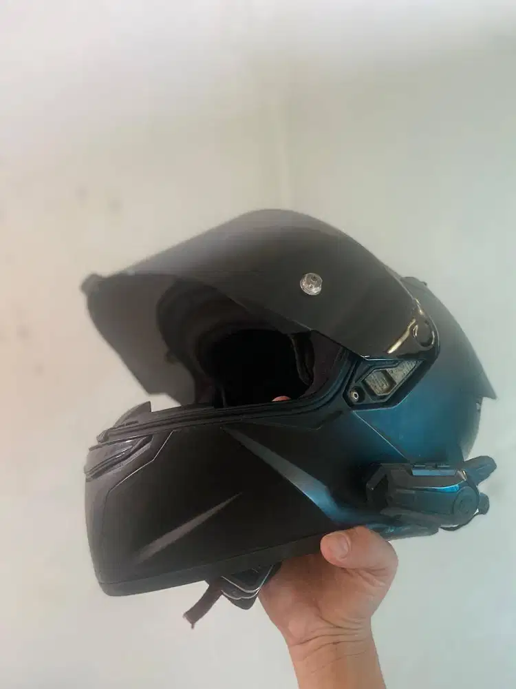 Helm KYT TT Course Hitam Doff + Intercom | Siap Touring | 1 Juta Nego