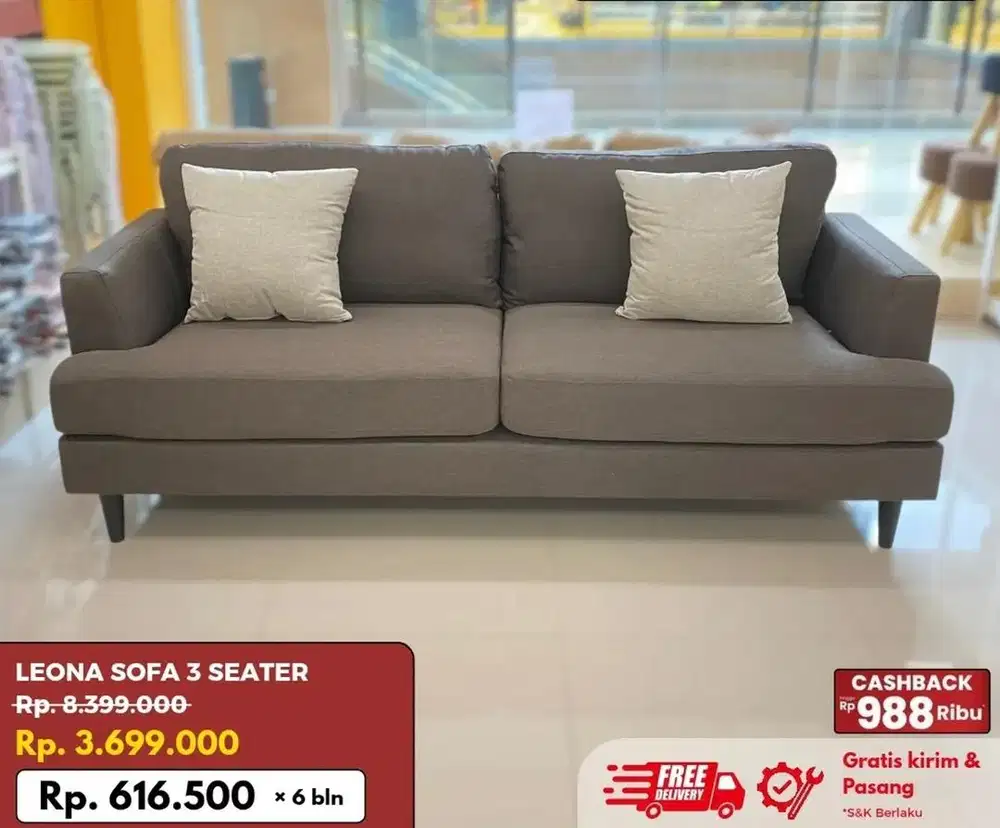 Sofa 3 seater leona