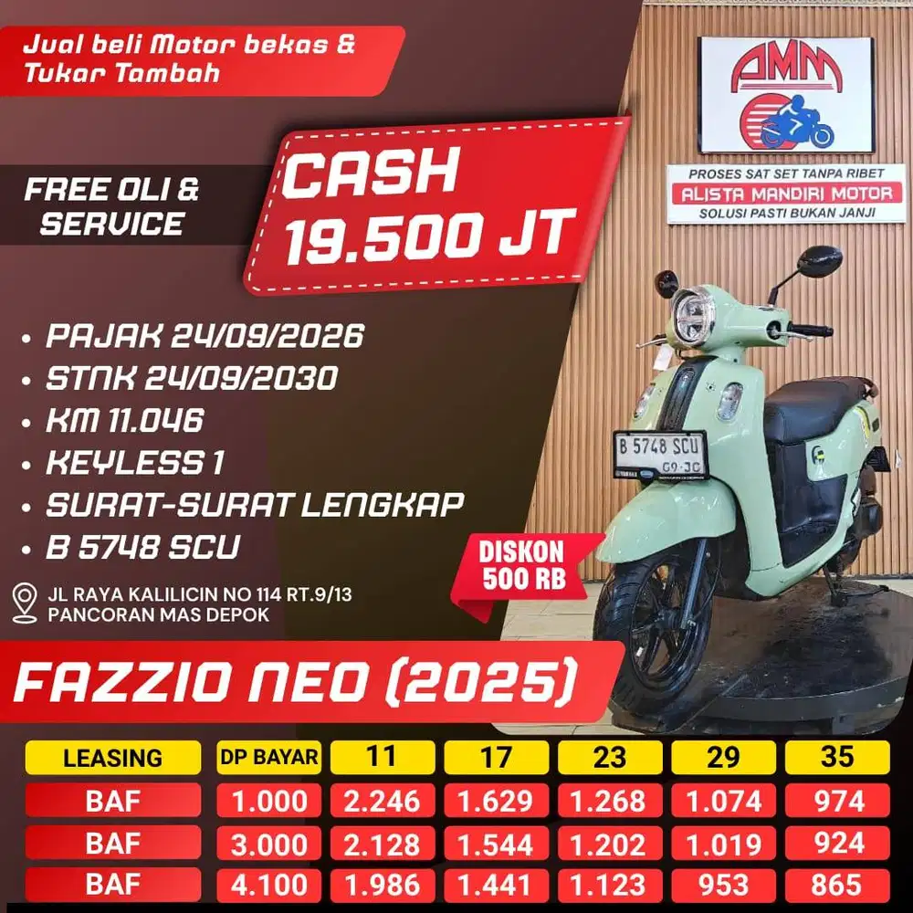 KREDIT DP 1JT FAZZIO NEO TH 2025 BISA CASH/TRADE IN/PAKAI CC/PAYLATER