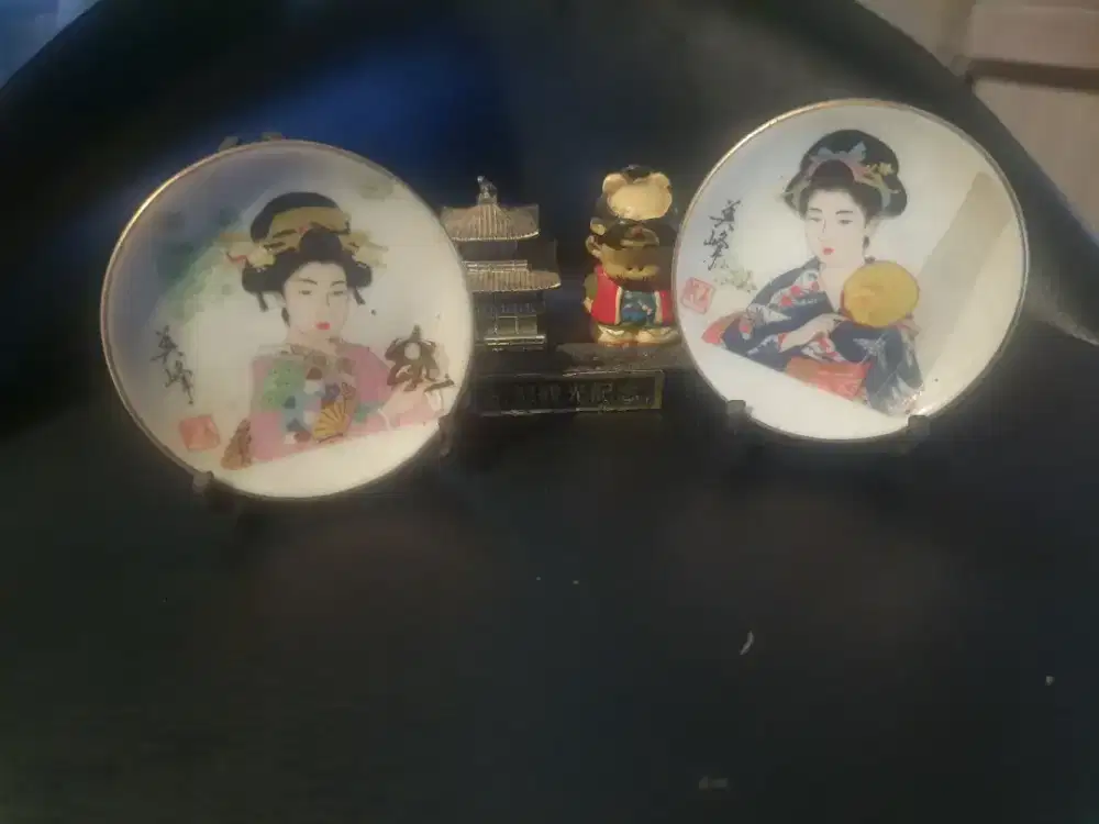 Pajangan piring mini cute gadis jepang