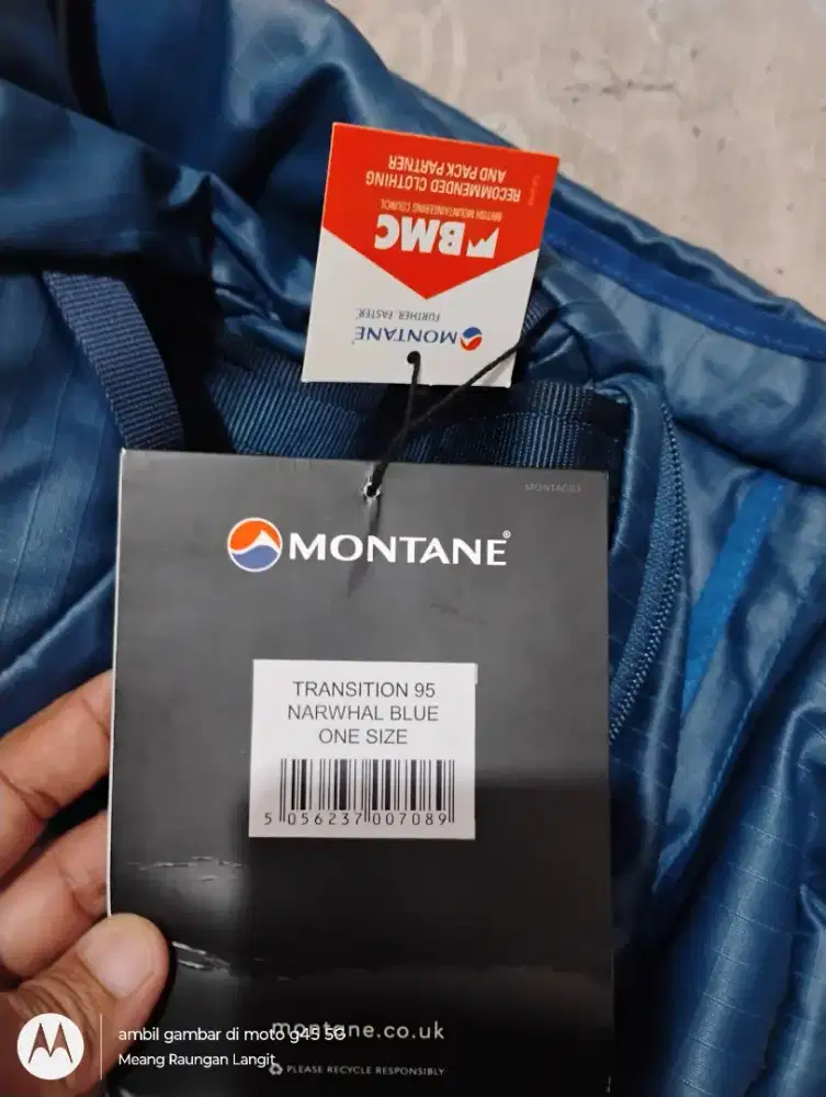 Montane Transition 95 - NARWHAL BLUE - Str. ONE SIZE - Taske