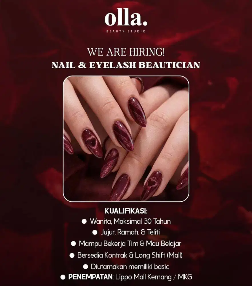 Lowongan Nail & Eyelash Beautician Kelapa Gading
