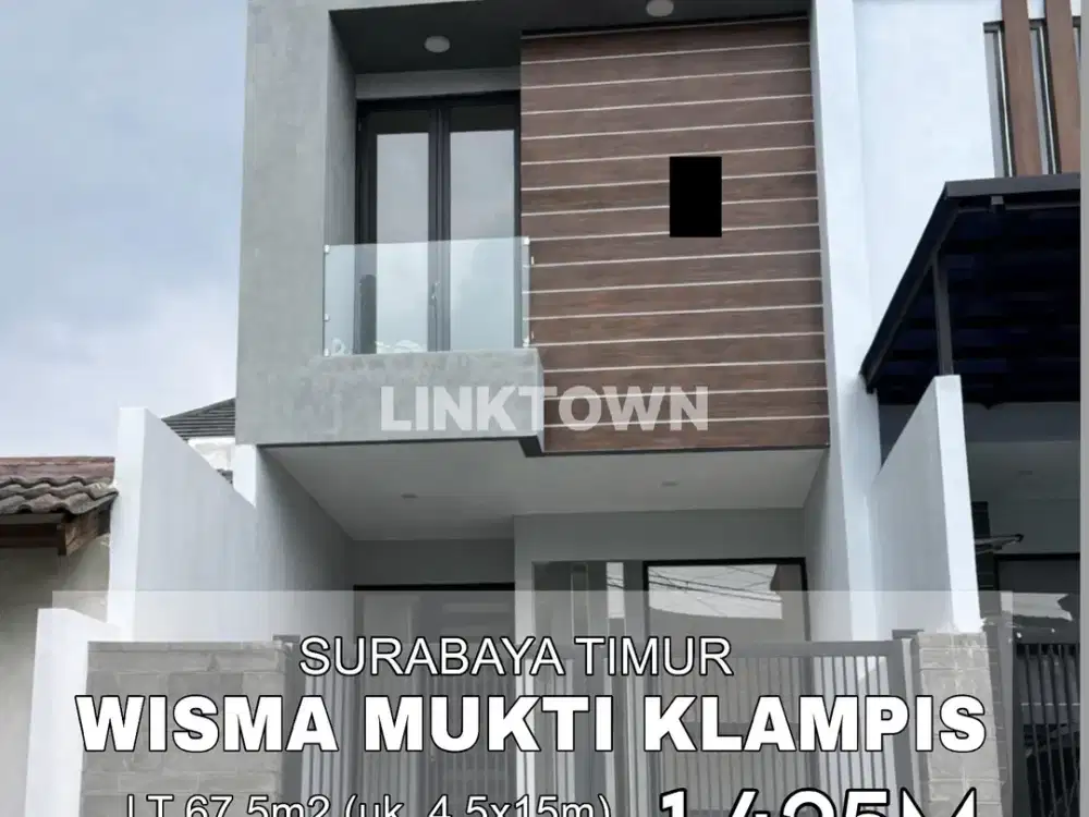 Under Market Price Rumah Bergaya Modern di Wisma Mukti Klampis Surabaya Dekat Raya Arief Rahman Hakim dan Ir H Soekarno