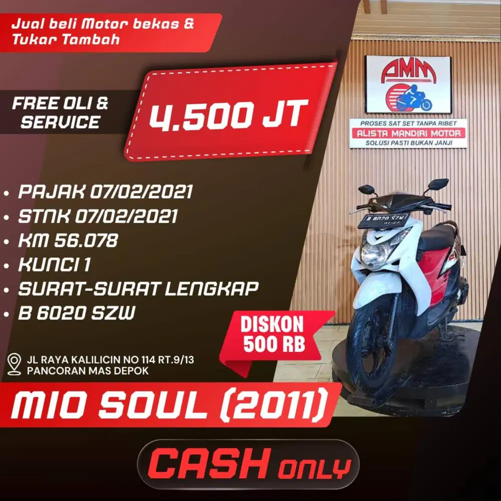 MIO SOUL 2011 CASH ONLY KREDIVO INDODANA SHOPEELATER TOKOPEDIA ALISTA