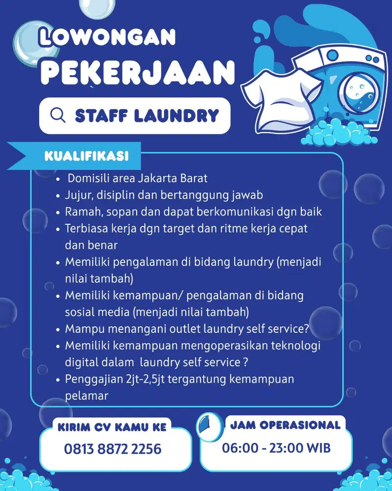 Lowongan Kerja Laundry Selfservice