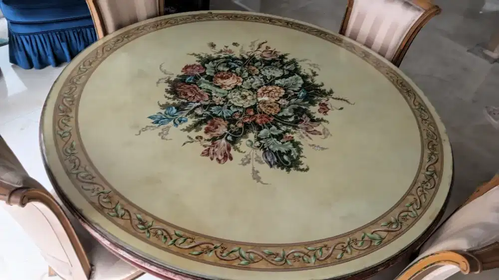 Dijual murah Da Vinci kayu jati set meja makan ( nego)