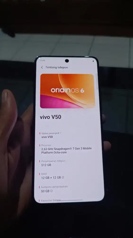 VIVO V50 12/512 FULLSET LIKE NEW (NETT)