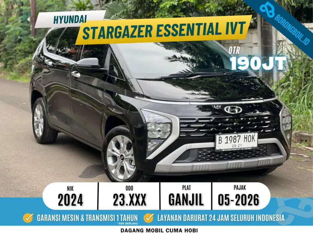Hyundai Stargazer Essential IVT 2024 Hitam | Siap Pakai | Low KM