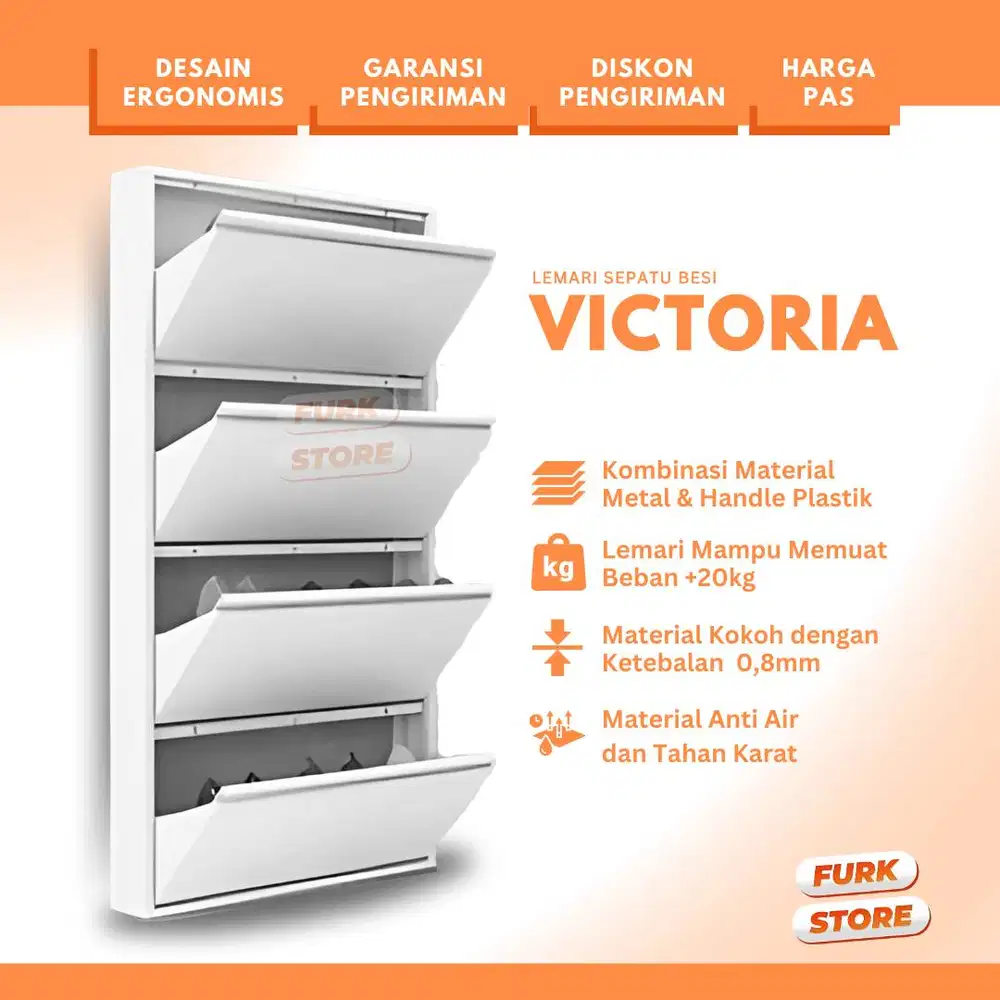 Rak Sepatu Besi Tipe VICTORIA - Lemari Sepatu Besi | Rak Sepatu Besi