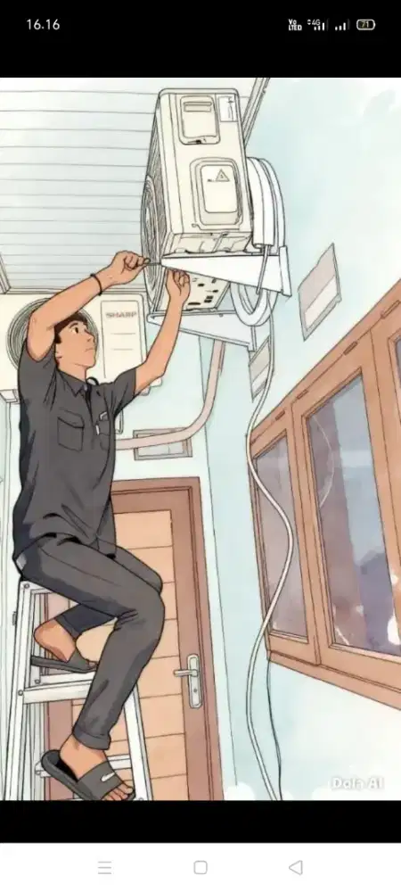 Jasa servis AC kulkas mesin cuci kompa air dll bergaransi