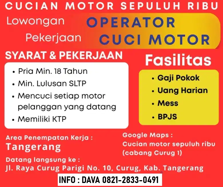 OPRATOR CUCI MOTOR