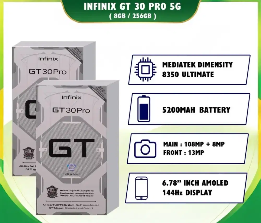Infinix GT 30 pro 5G 8gb 256gb resmi dijamin baru