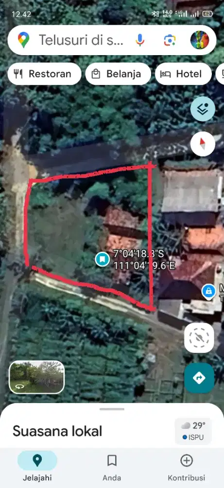 Dijual tanah bonus rumah