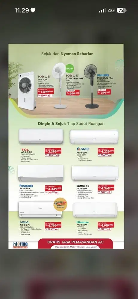 Ac kulkas mesincuci dan lain lain