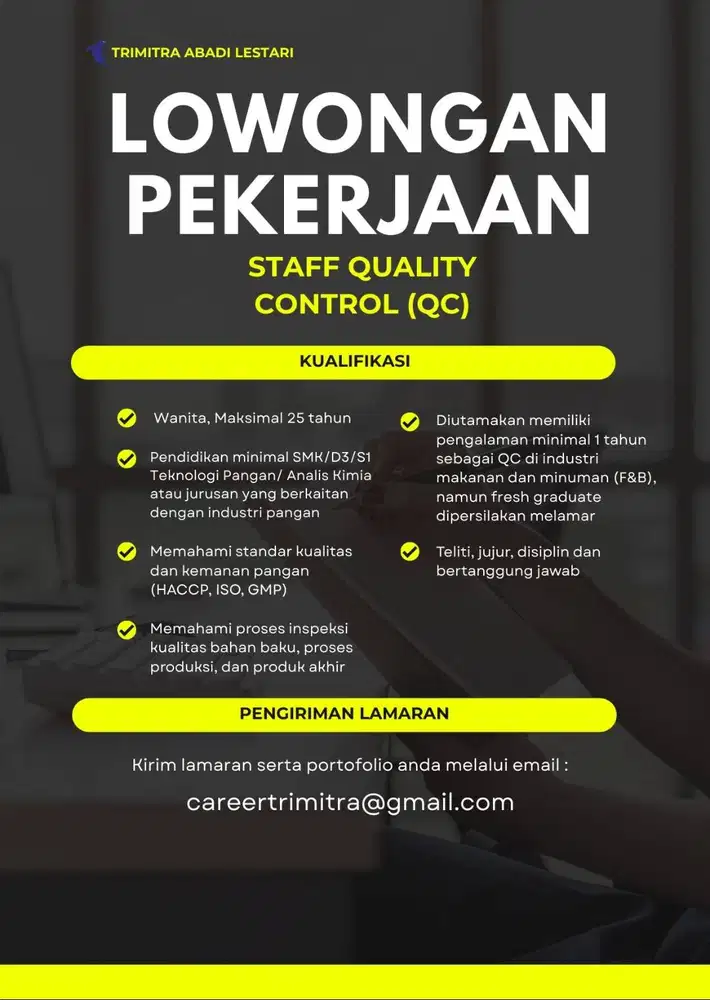 STAFF QUALITY CONTROL (QC)