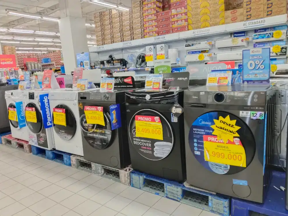 Promo mesin cuci aqua frontal loading bisa dicicil bunga mulai 0%