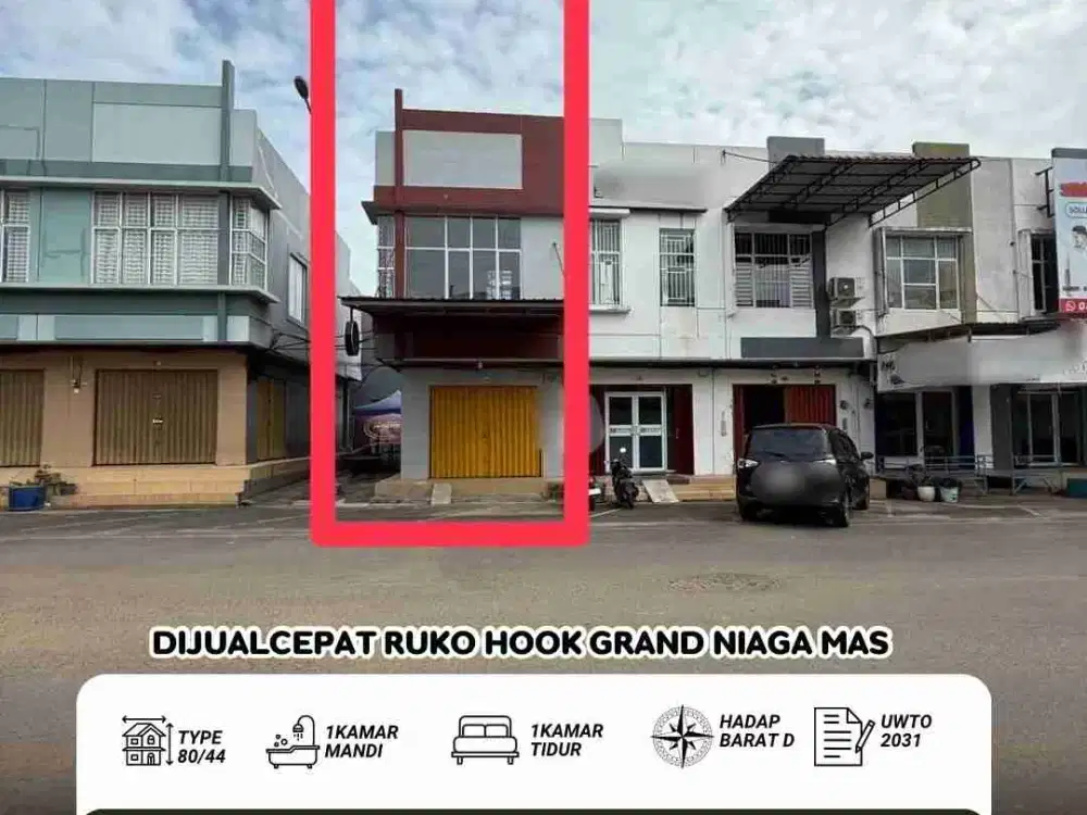 Di jual cepat Ruko Hook Grand niaga mas
