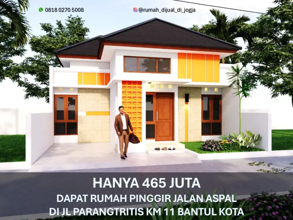 Rumah Pinggir Jalan Aspal Bantul Kota di Jl Parangtritis KM 11 Proses Bangun
