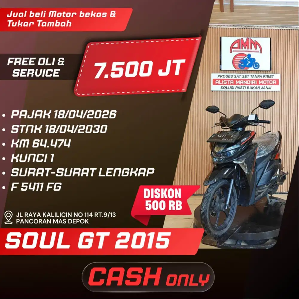 SOUL GT TH 2015 PAJAK ON BISA CASH/TUKAR TAMBAH/ PAKAI CC/PAYLATER