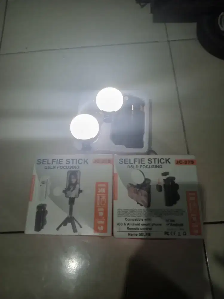 Tripot 2lampu selfi stick